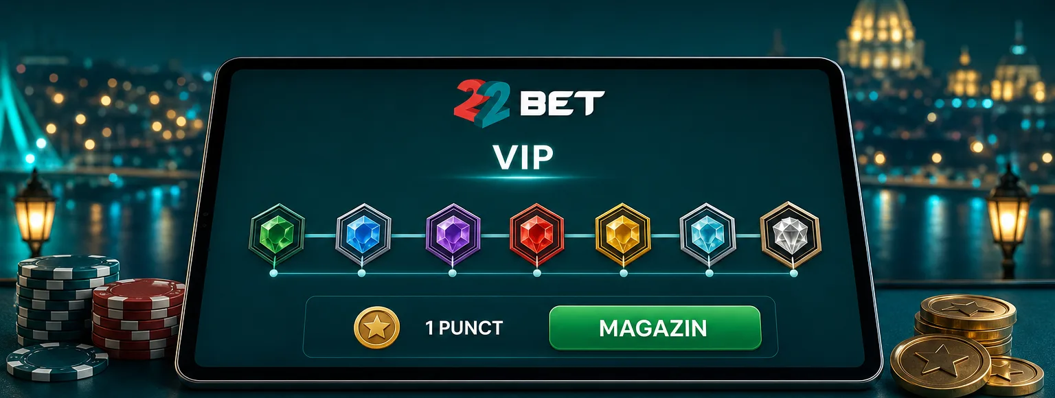 Scara VIP 22Bet cu punctele și nivelurile programului de loialitate