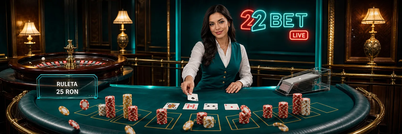 Mese live 22Bet cu dealeri în studio