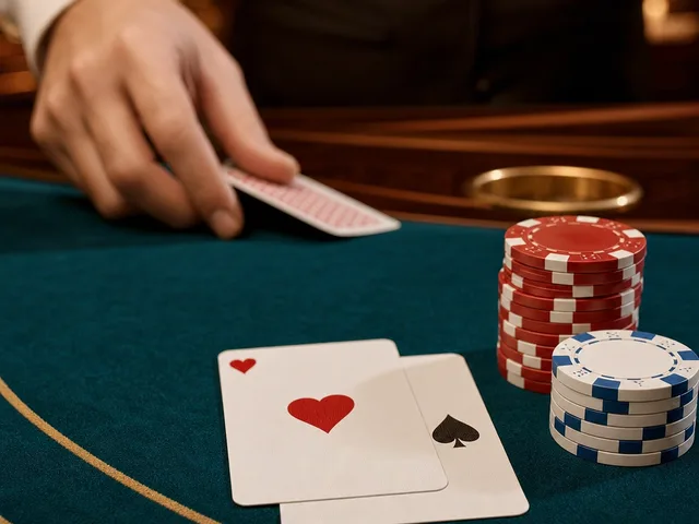 Semn de blackjack cu cărți și jeton