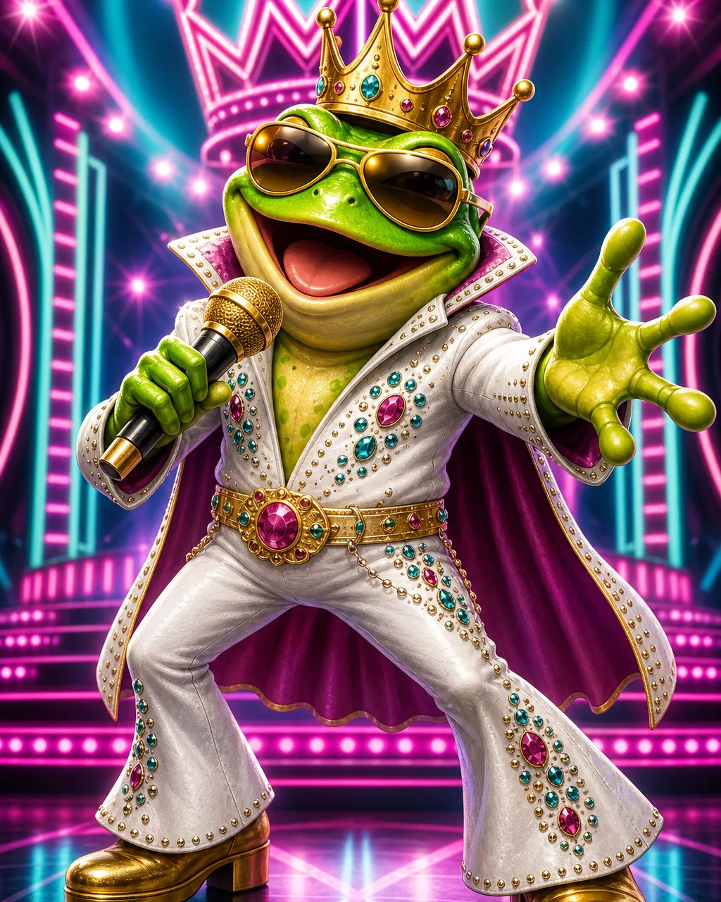 Coperta slotului Elvis Frog in Vegas cu broasca ce cântă